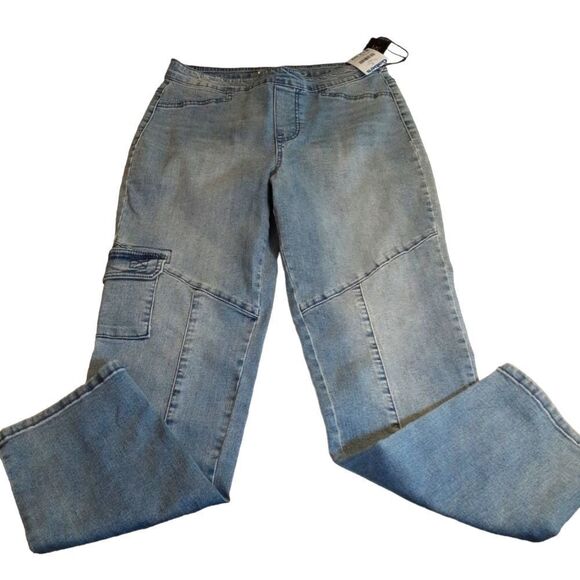 DIANE GILMAN DG2 Jeans Distressed Stretch Ankle Length Size Small NWT - Picture 2 of 13